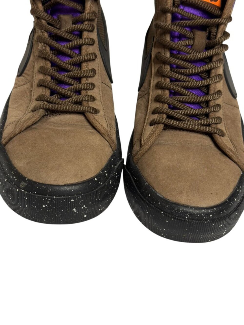 Nike SB Zoom Blazer Booties  Shoes Womens Leather Brown Purple 5.5 - Picture 6 of 10